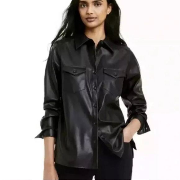 Nili Lotan for Target Vegan Leather Shirt Jacket 1X - Picture 1 of 12